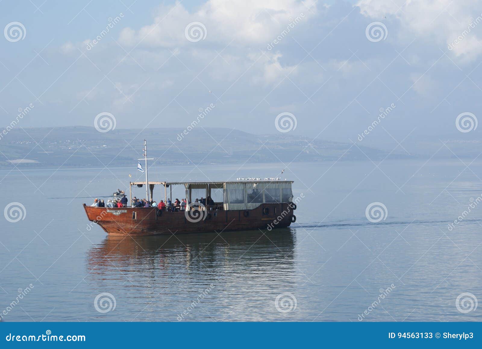 A Jesus Boat On The Sea Of Galilee, Tiberias, Israel ...
