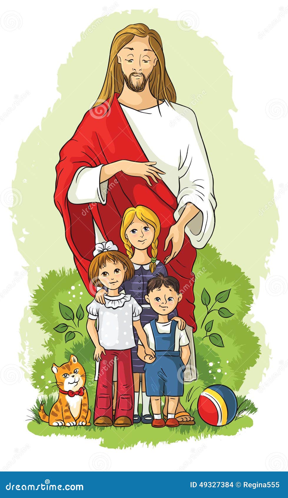 Jesus with Children Vector Illustration Stock Vector ...