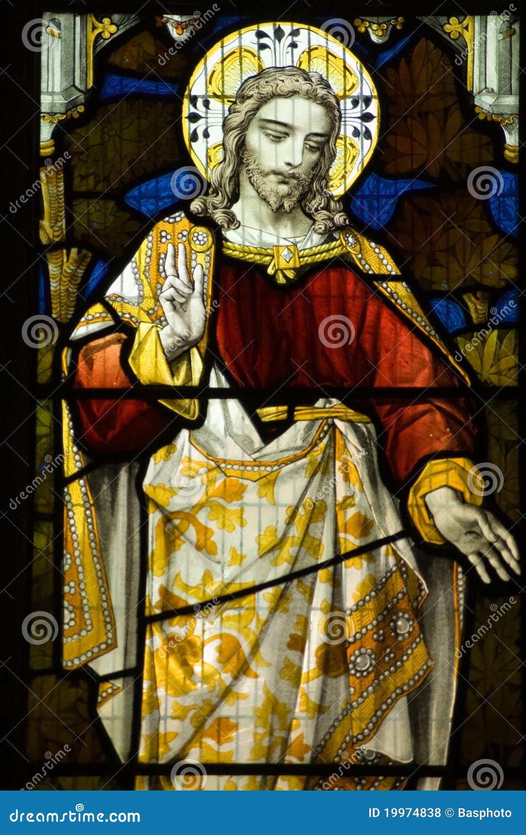 Jesus Christ Blessing Window Stock Photo - Image of kindness, halo ...