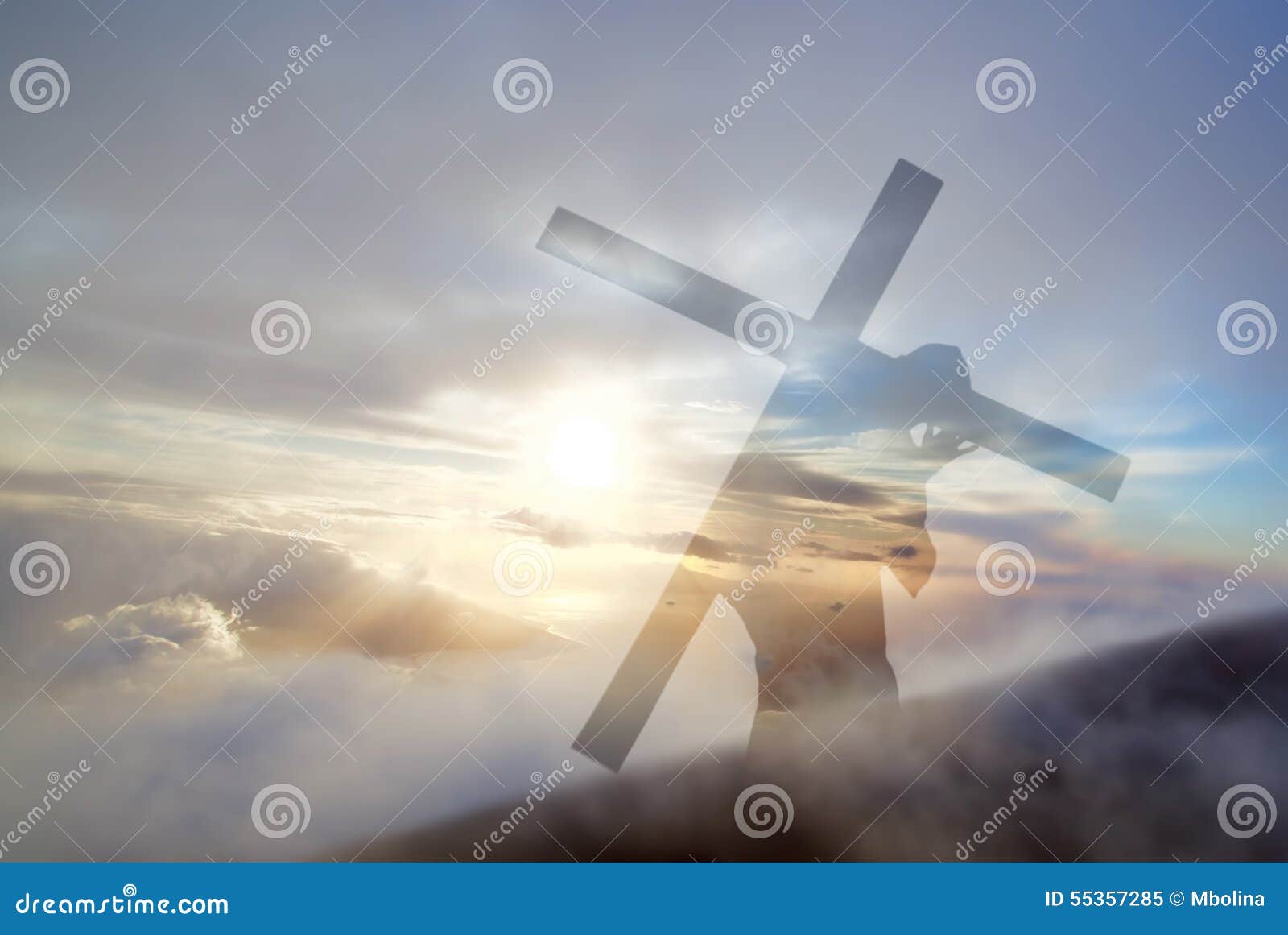 jesus christ carrying cross up calvary on good friday