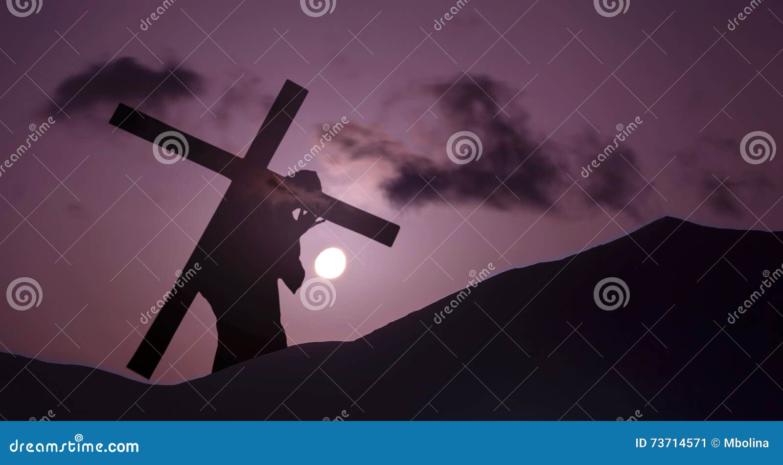 jesus christ carrying cross up calvary on good friday