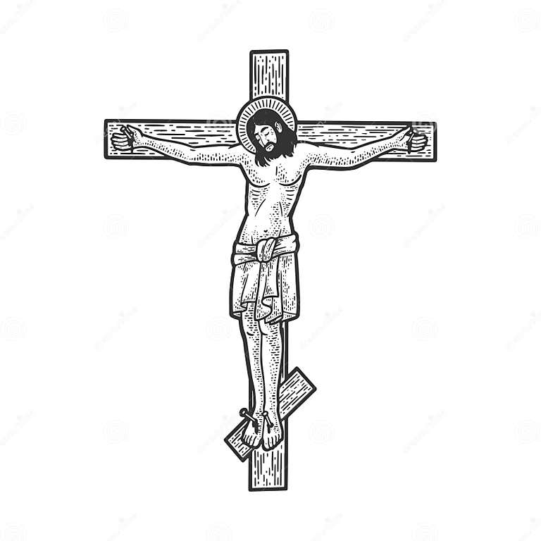 Jesus Christ on the Cross Sketch Vector Stock Vector - Illustration of ...