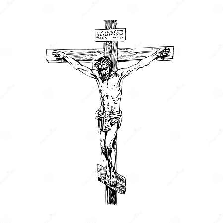 Jesus Christ, Crucifixion. Hand Drawing Sketch Stock Vector ...