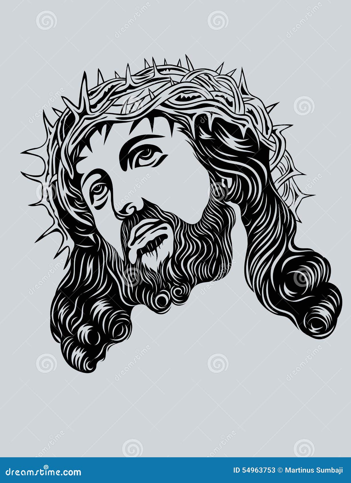 Jesus Christ Face Stock Vector - Image: 54963753