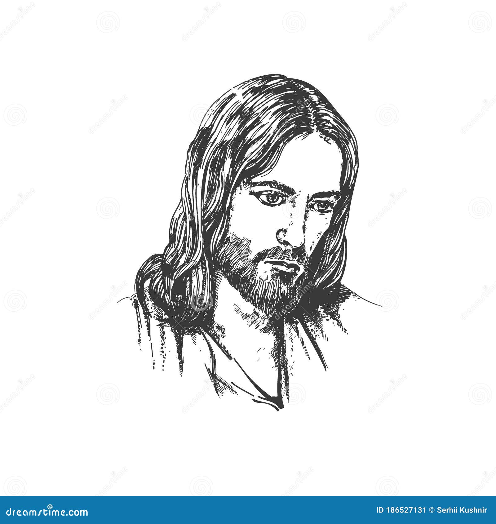 Jesus Christ, Graphic Portrait. Hand Drawing. Stock Vector ...