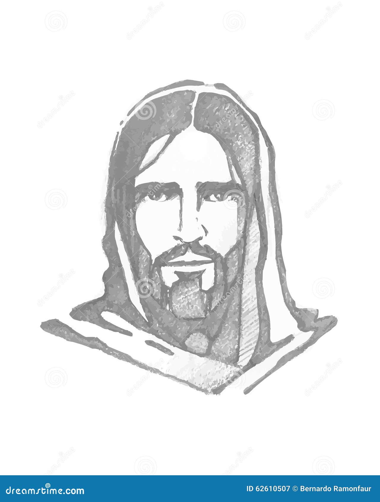 Jesus Christ Face stock vector. Illustration of face - 62610507