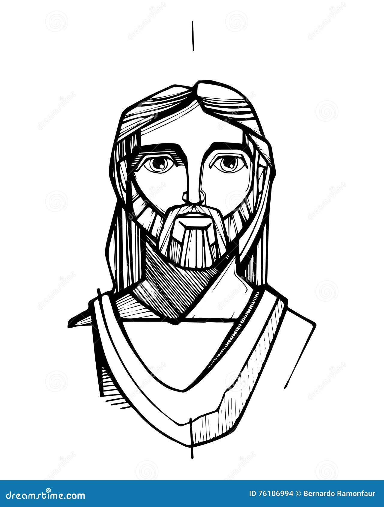 Jesus Christ Face Illustration Stock Vector - Illustration of vector ...