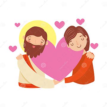 Jesus Christ and Girl. Vector Stock Vector - Illustration of ...