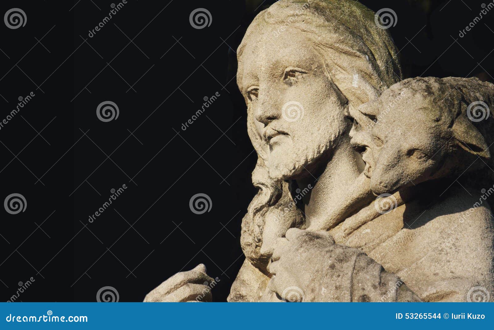 Jesus Christ - the Good Shepherd (fragment of Statue) Stock Photo ...