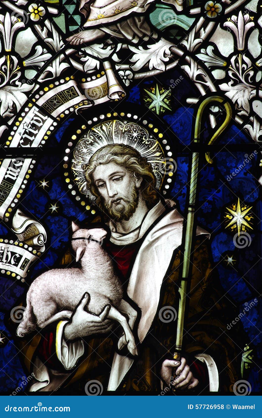 Jesus Christ the Good Shepherd (stained Glass) Stock Photo - Image ...