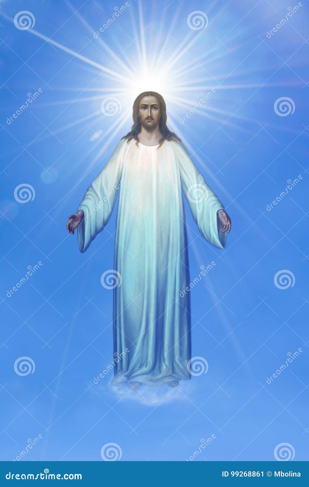 Jesus Christ in Heaven Religion Concept Stock Image - Image of ...