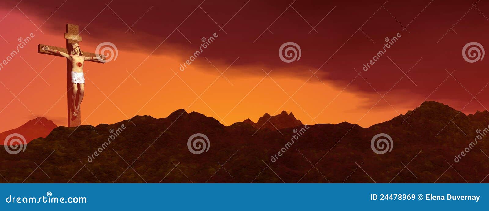 Jesus Christ in the Mountain Stock Illustration Illustration of