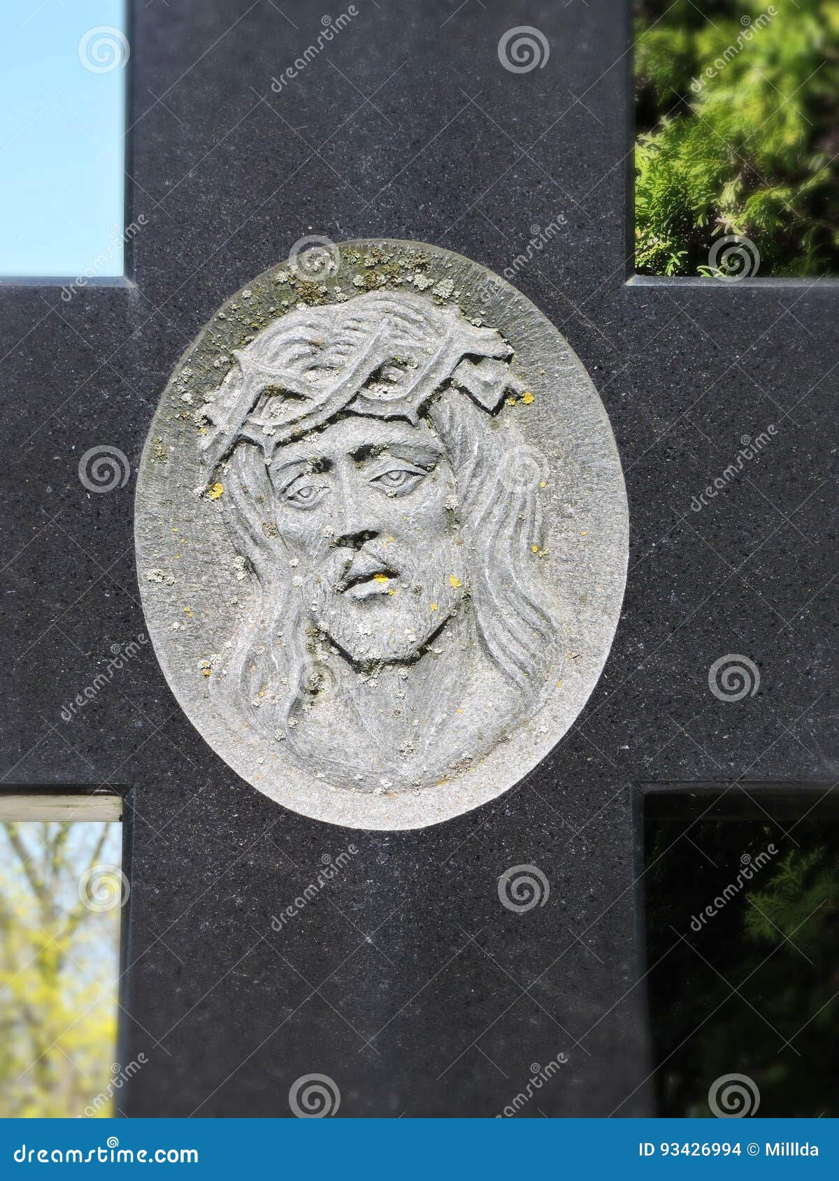 Jesus Christ Portrait, Lithuania Stock Photo - Image of grey, religious ...