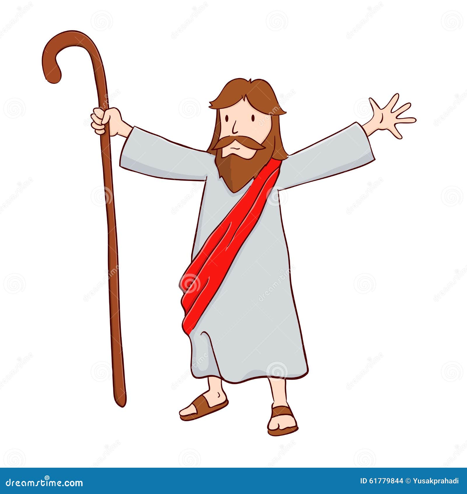 Jesus Christ the Shepherd with Open Arms Stock Vector - Illustration of  shepherd, stick: 61779844, image size:1600x1690