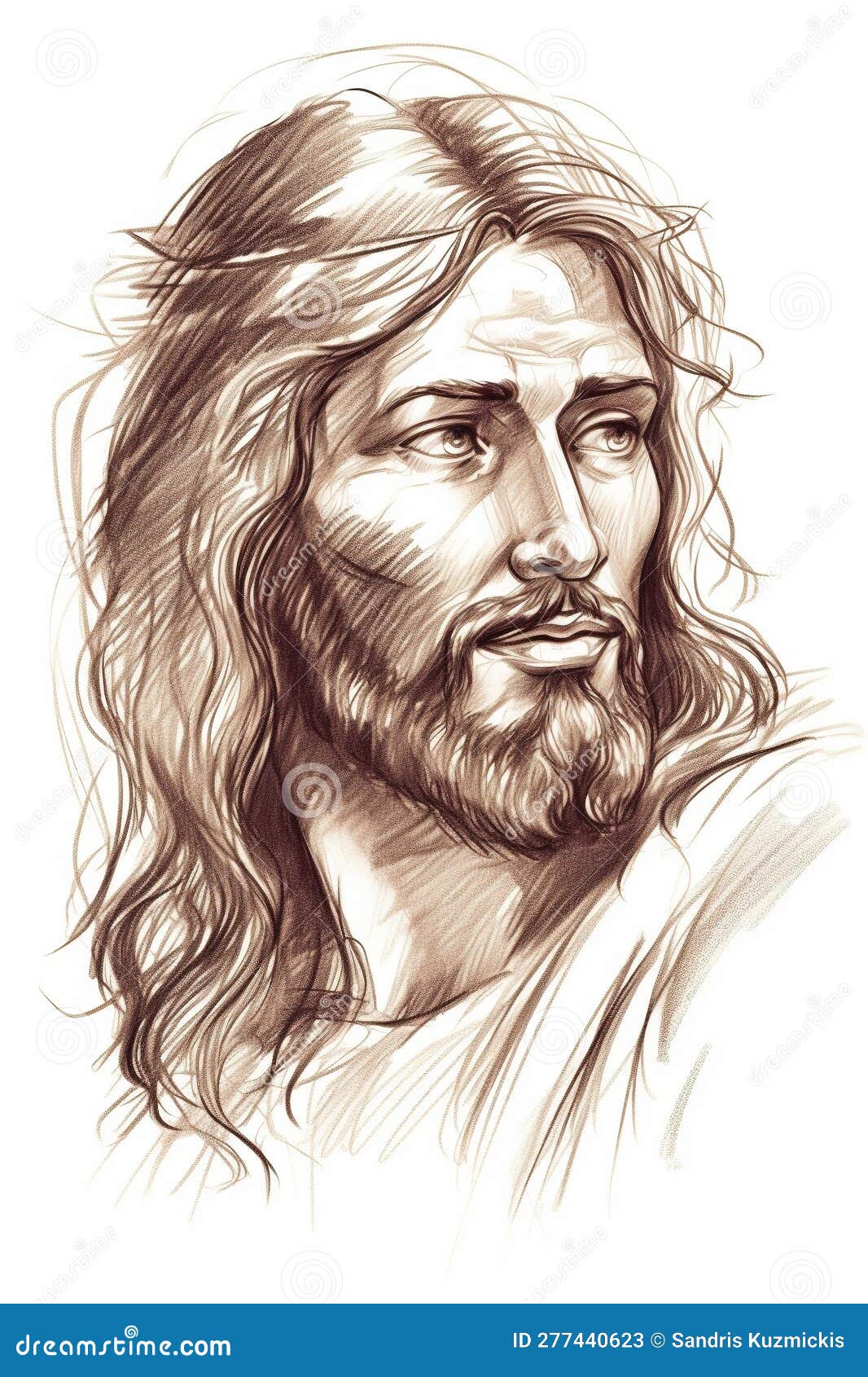 Jesus Christ Simple Sketch. Generative AI Stock Illustration ...