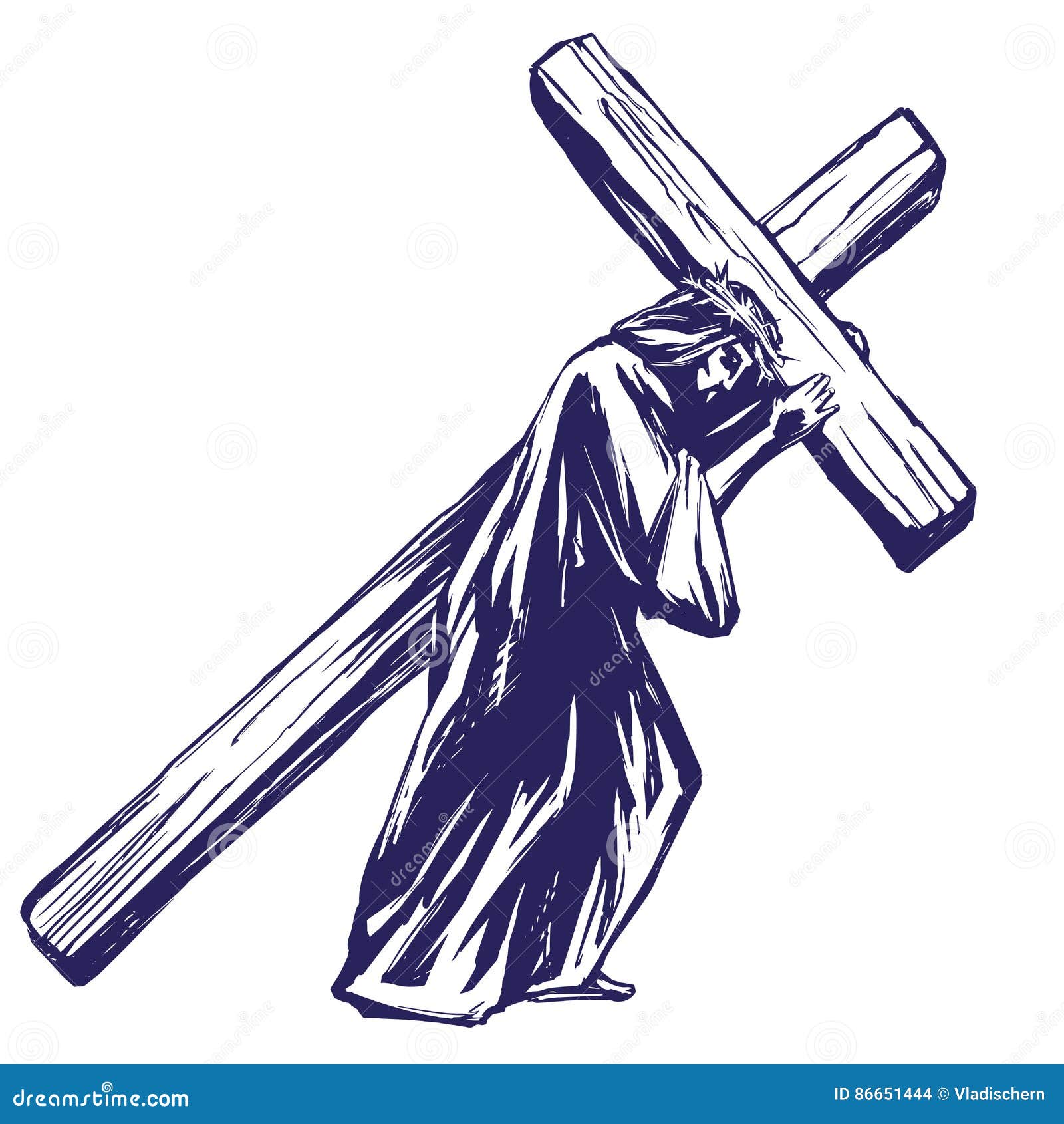 jesus christ crucifixion cross sacred outline Stock Vector Image  Art   Alamy