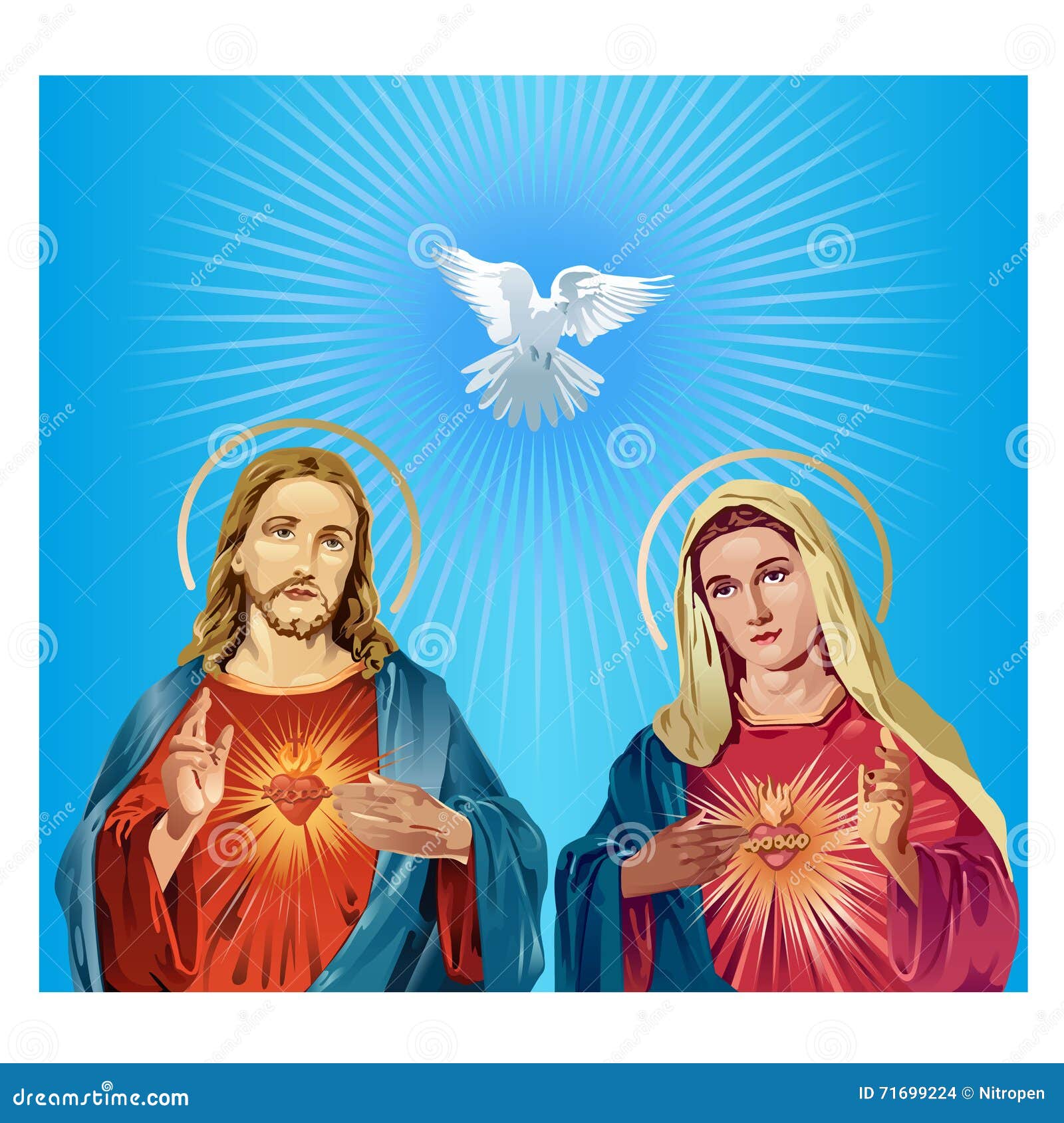 jesus christ and the virgin mary