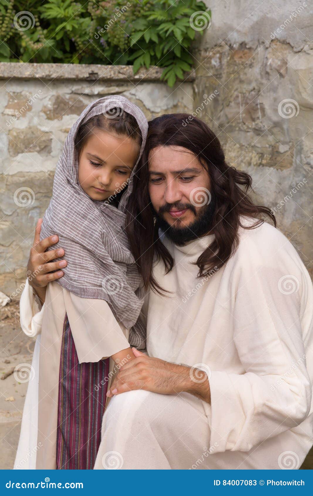 Jesus Comforting A Little Girl Stock Image - Image Of Holy -9932