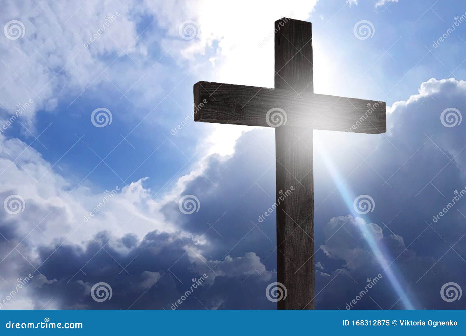 Jesus Cross in the Blue Sky Stock Image - Image of christianity ...