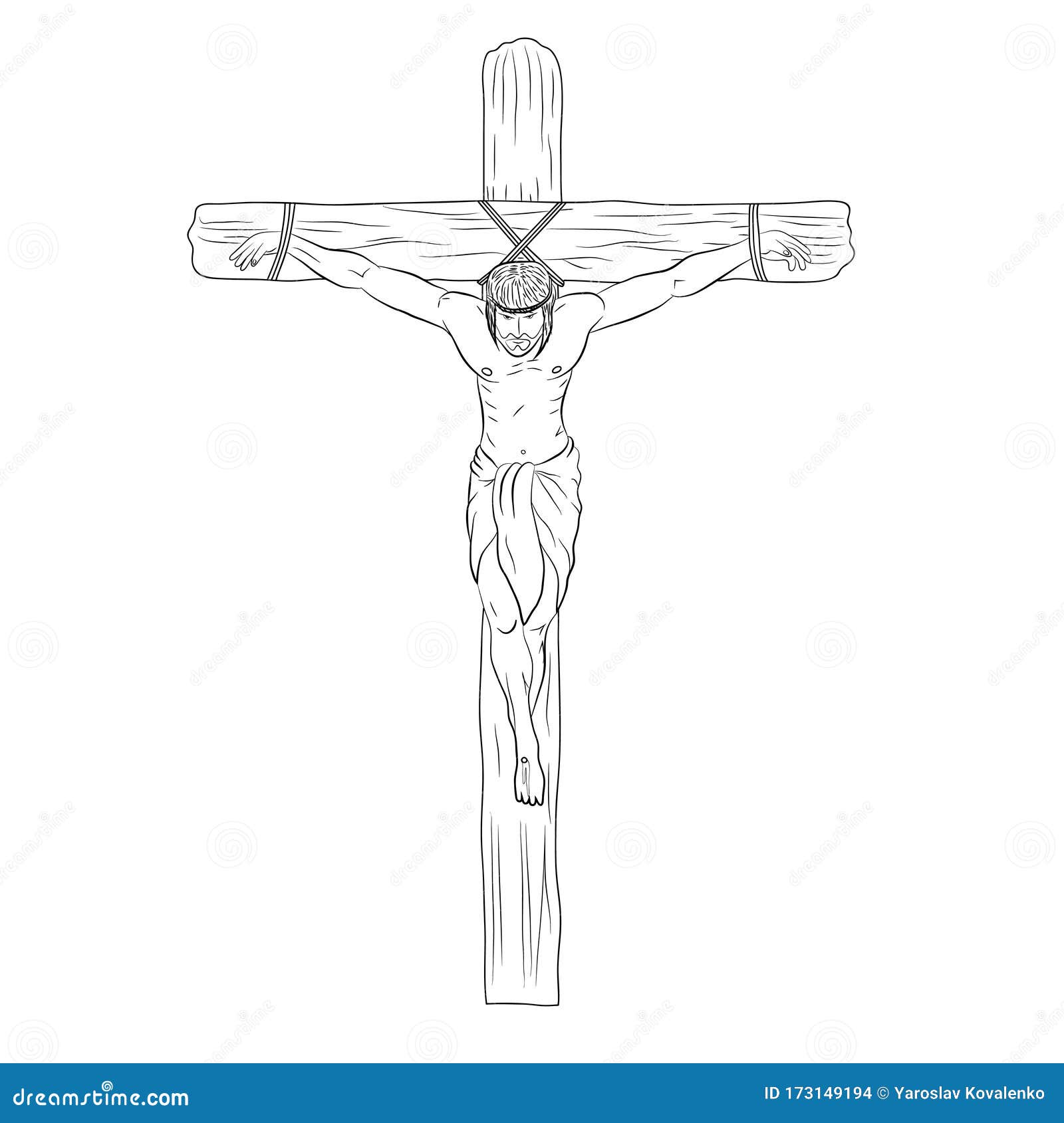 Jesus on the Cross. Crucifixion of Jesus on the Cross Stock Vector ...