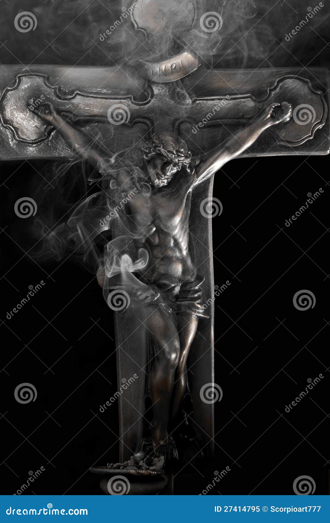 Jesus on the Cross and Incense Smoke Stock Image Image of cross, hope