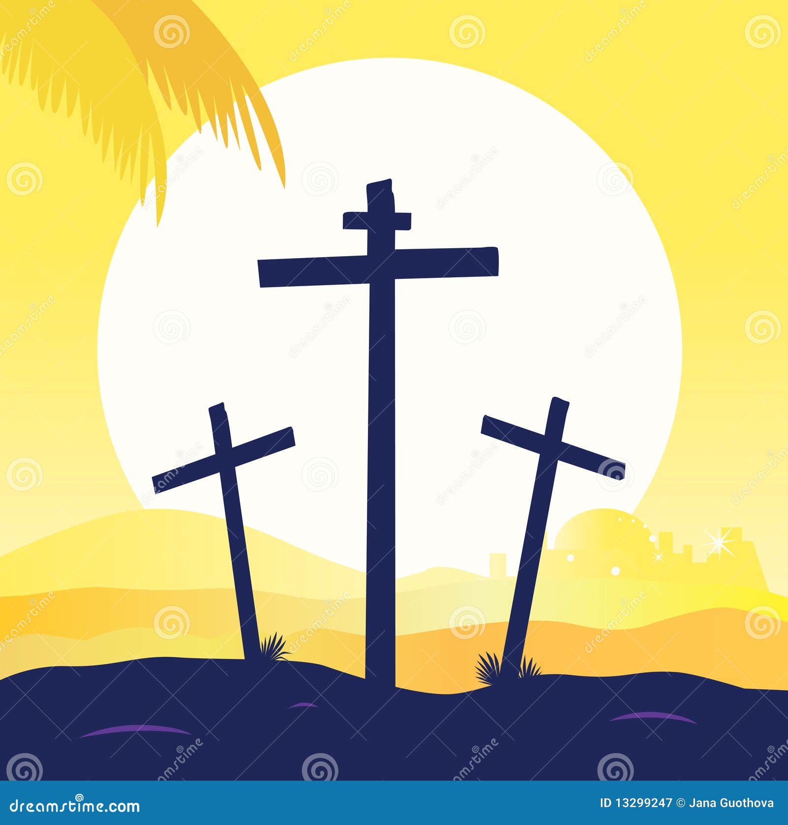 Jesus Crucifixion - Calvary Scene with Three Cross Stock Vector -  Illustration of crosses, blood: 13299247