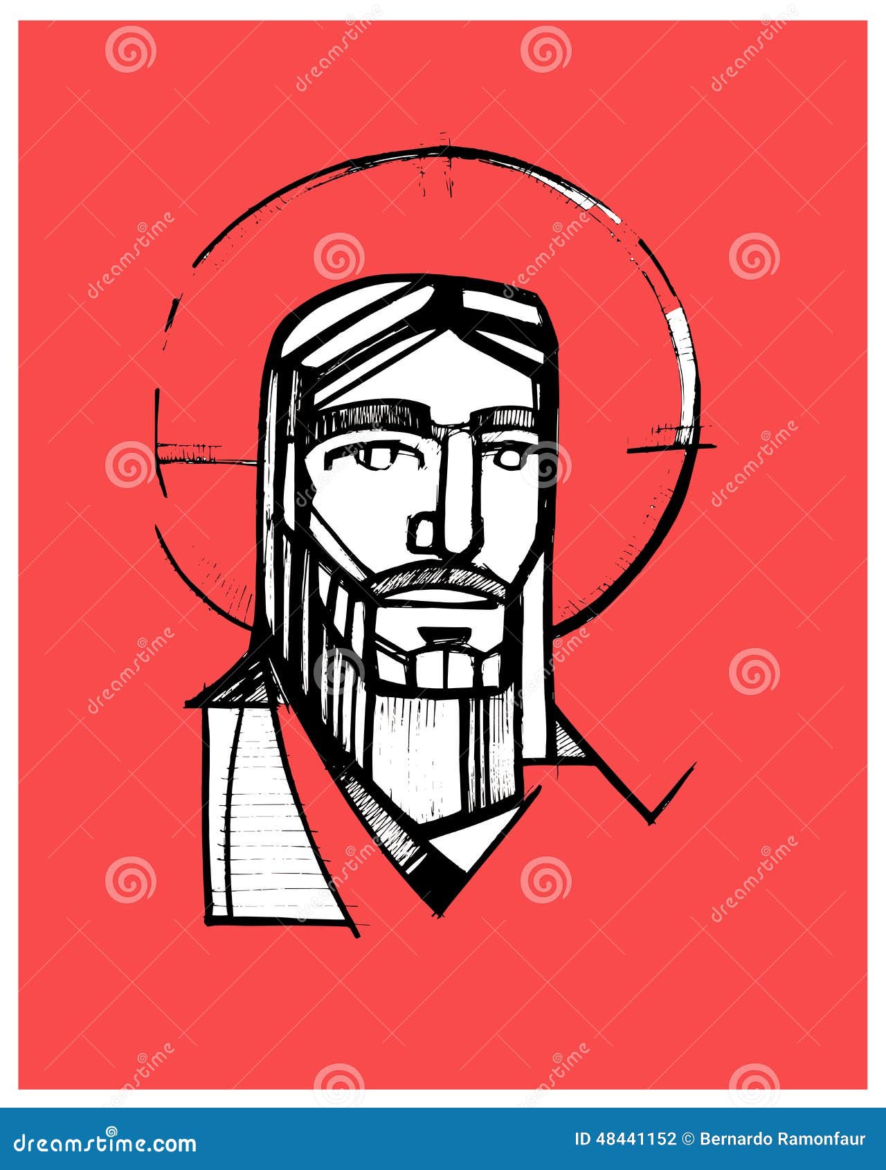 Jesus Face d stock vector. Illustration of vectors, jesus - 48441152