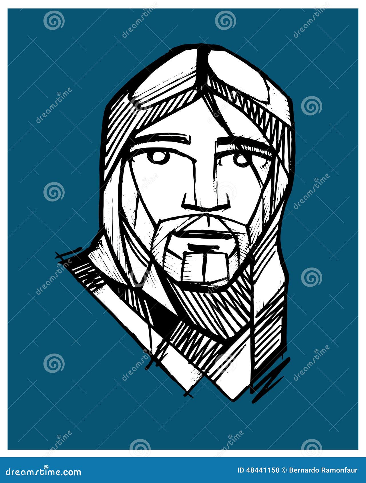 Jesus Face e stock vector. Illustration of vectors, faith - 48441150