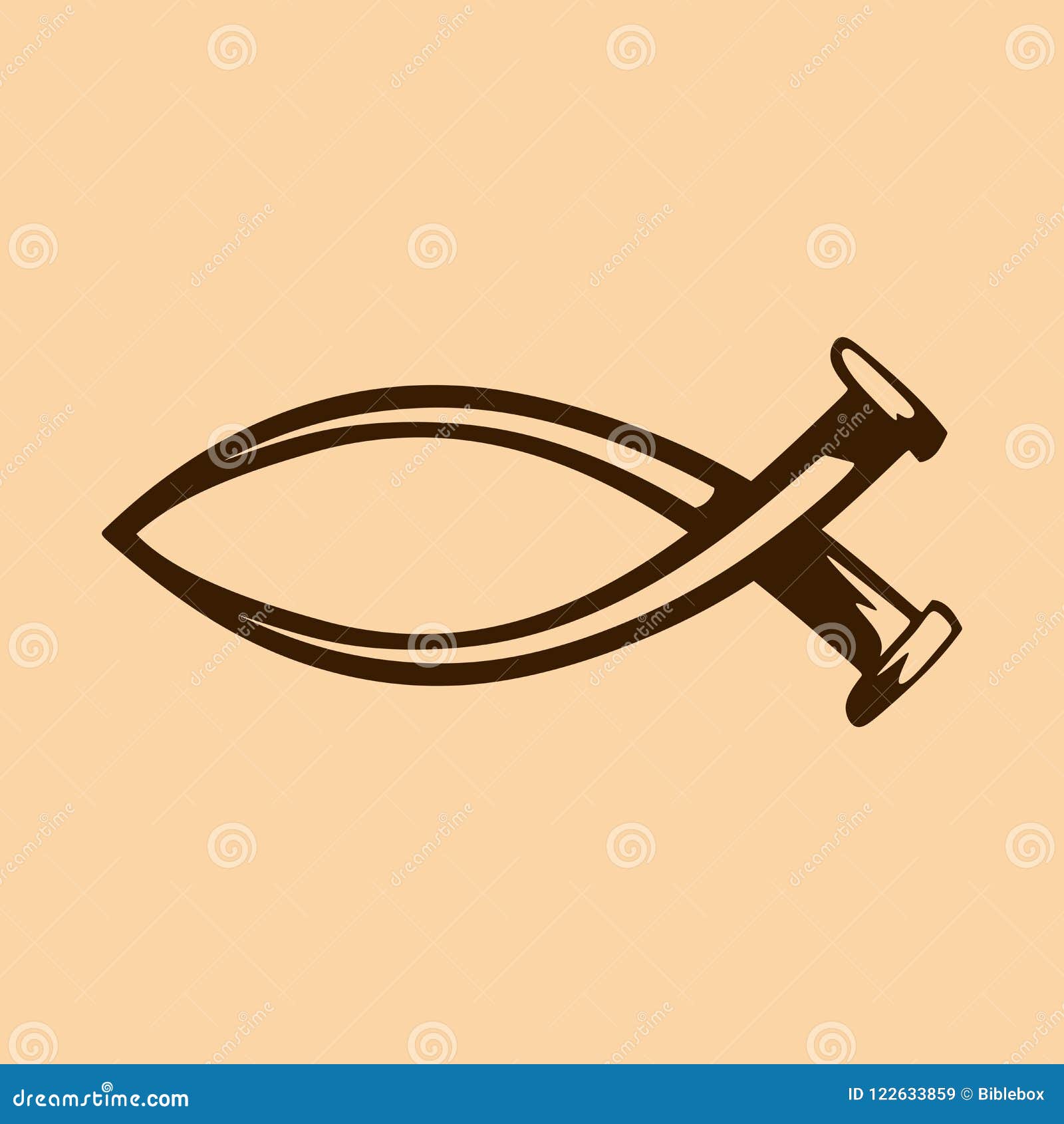 Jesus Fish of nails stock vector. Illustration of jesus 122633859