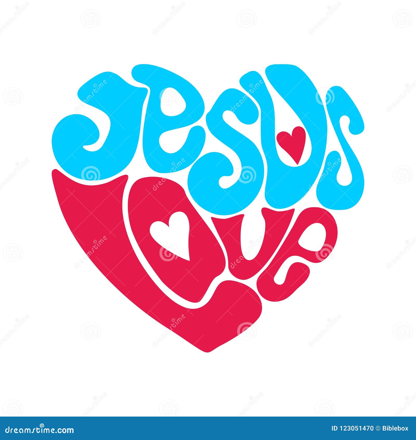 Jesus Love Heart. Christian Illustration. Stock Vector - Illustration ...