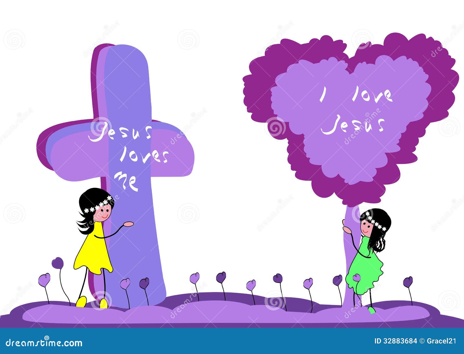 Jesus loves me stock vector. Illustration of cute, children - 32883684