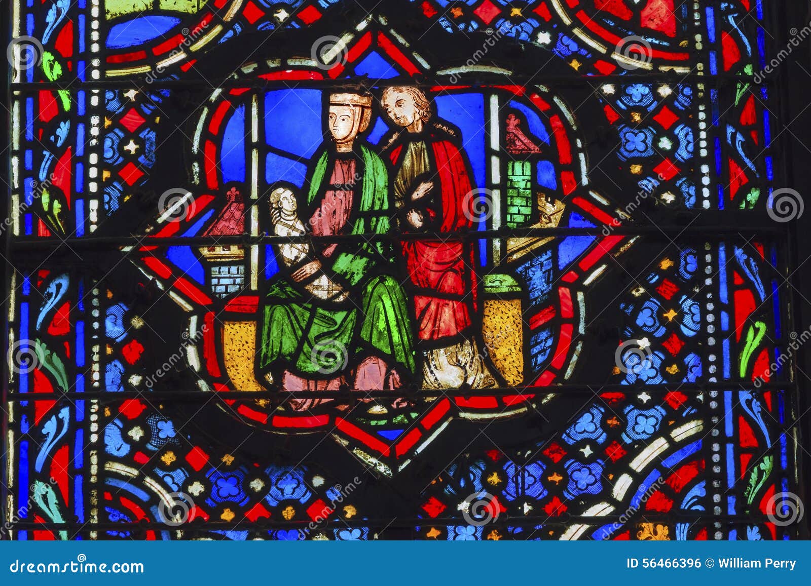 Jesus Mary Joseph Stained Glass Sainte Chapelle París Francia Foto de