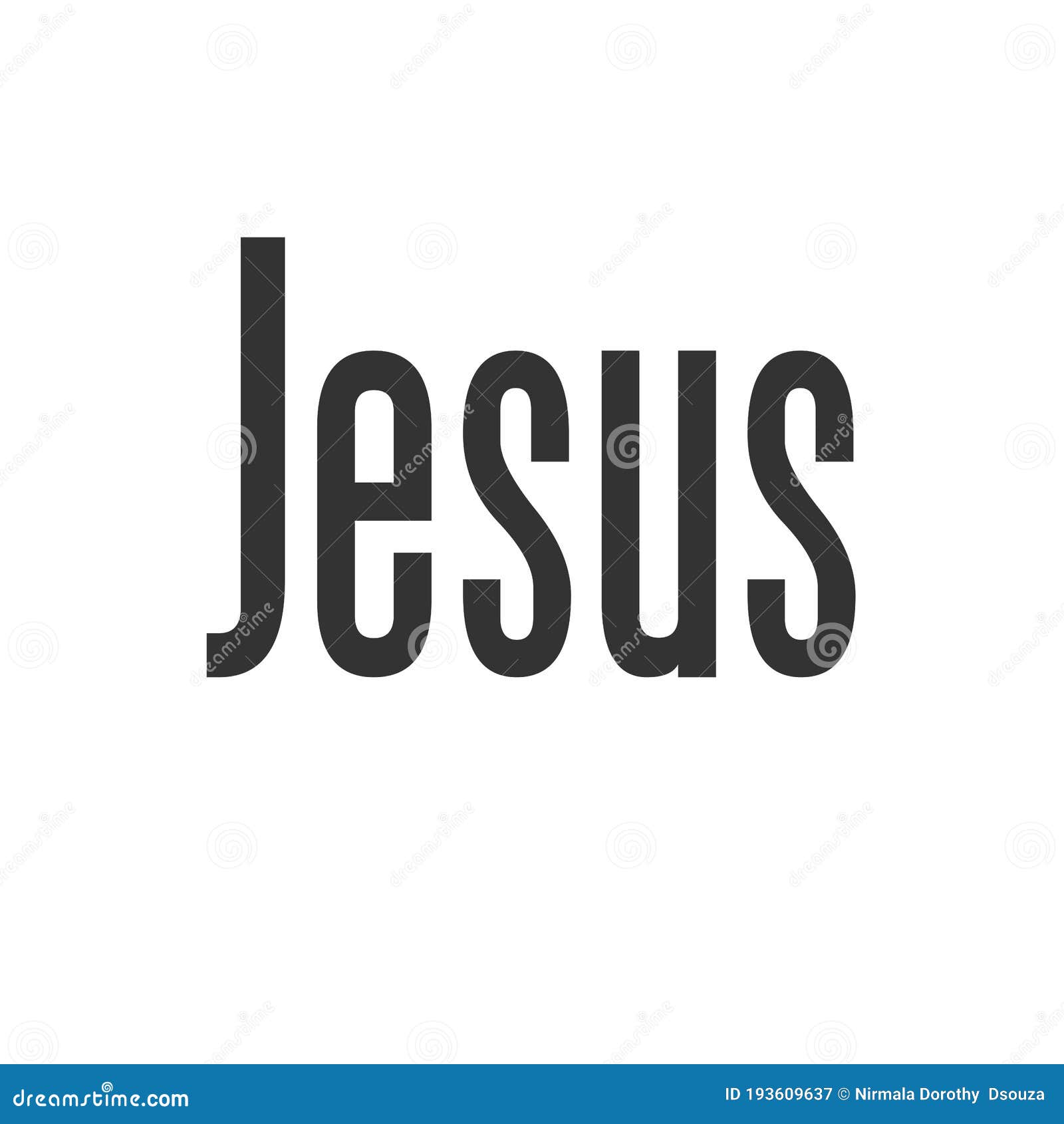 Jesus Name Tattoo Design for Print Stock Illustration - Illustration of ...