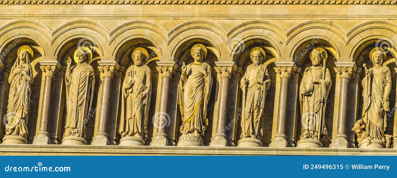 jesus peter statues cathedral saint mary mejor outside marseille france