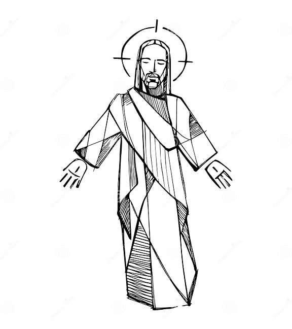 Jesus Resurrection d stock vector. Illustration of drawn - 53608460