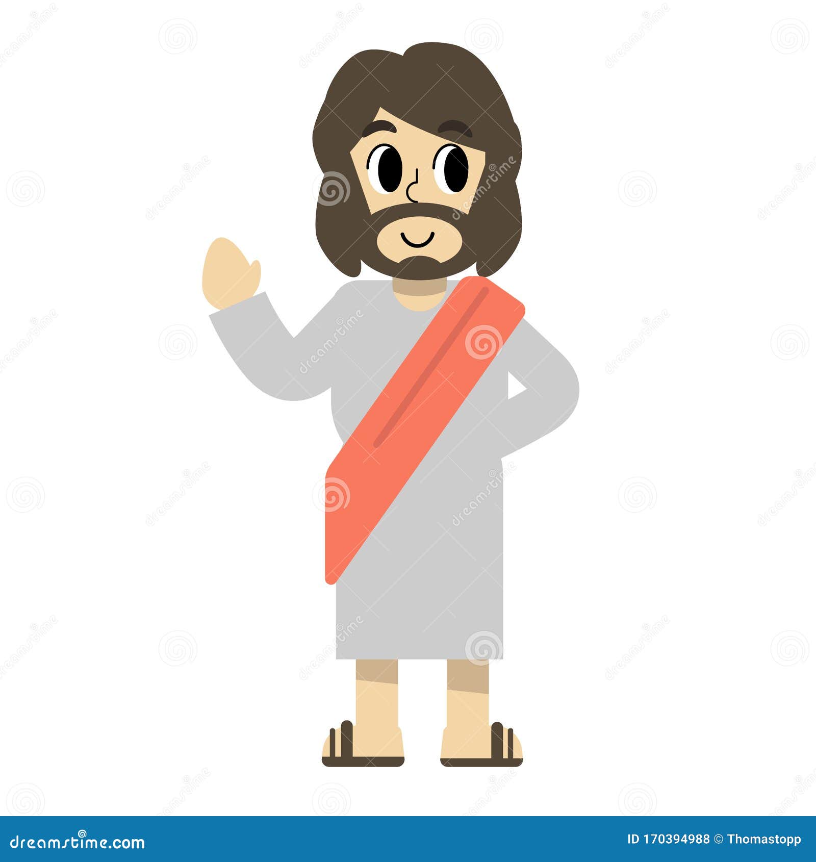 Jesus Standing and Waving His Hand Stock Vector - Illustration of church,  messiah: 170394988