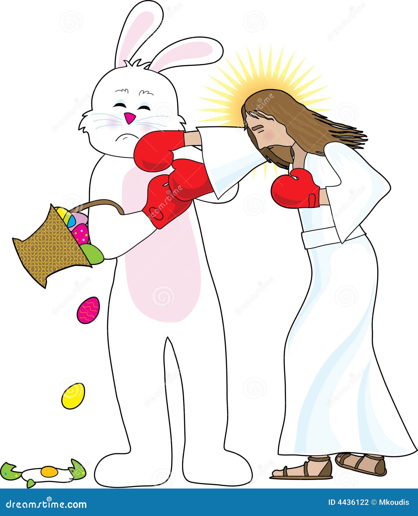 Jesus versus the Bunny stock vector. Illustration of holiday 4436122