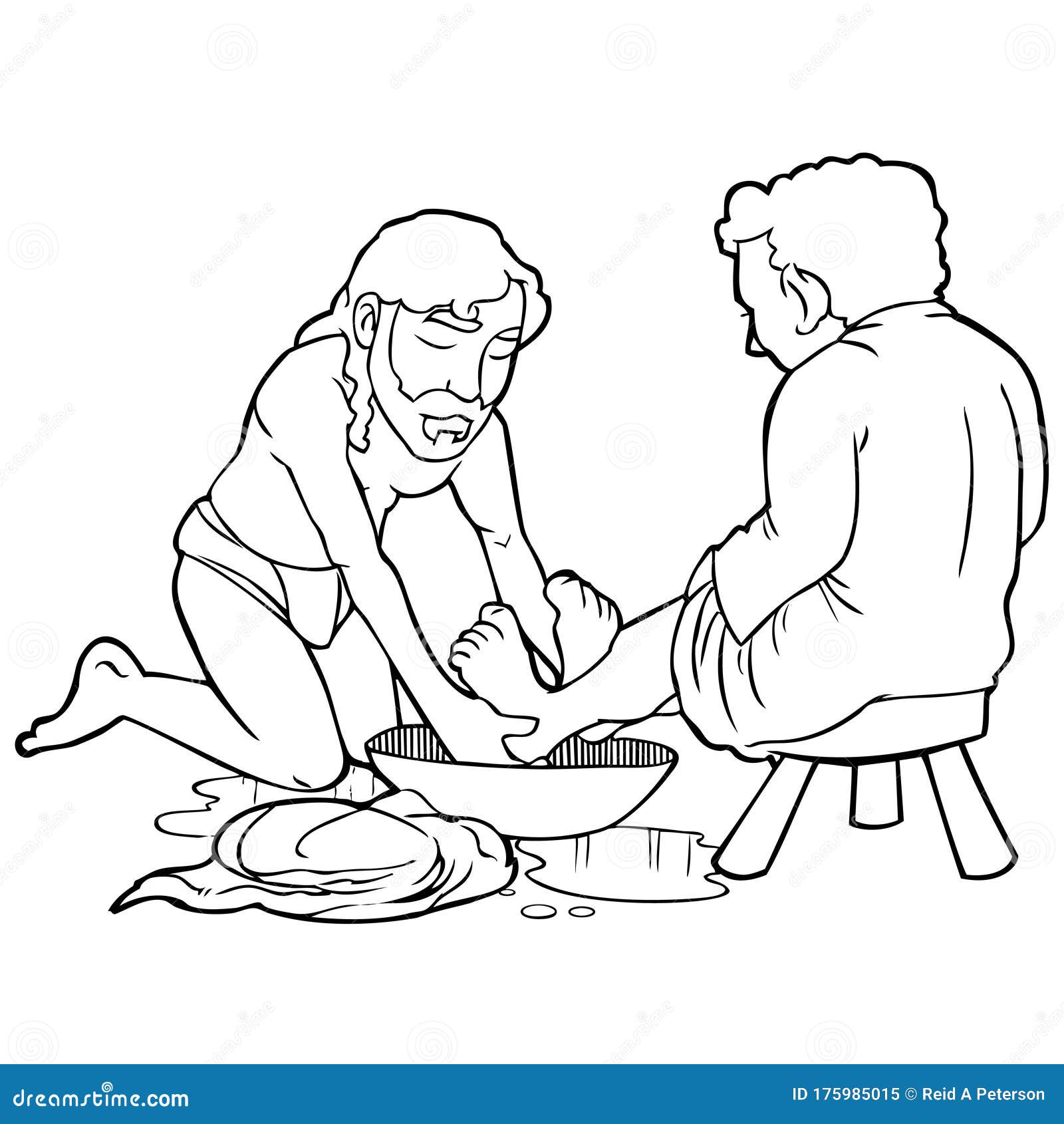 Jesus Washes Feet Coloring Page