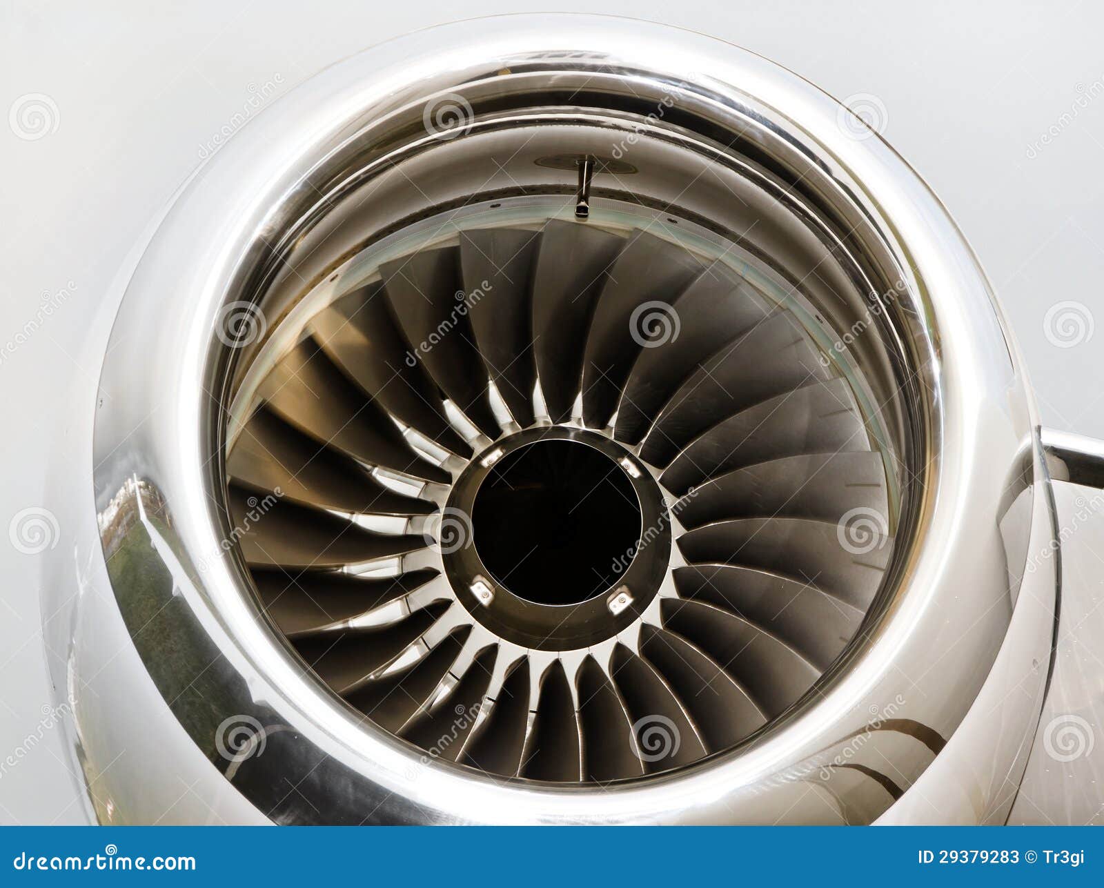 Jet Engine Turbine on a Private Jet Plane Stock Image Image of