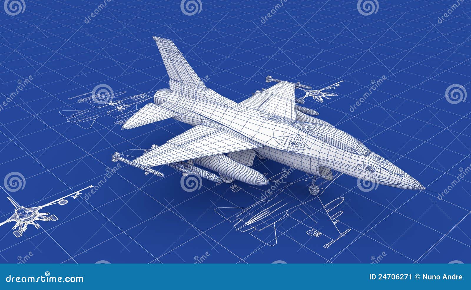 jet fighter aircraft blueprint