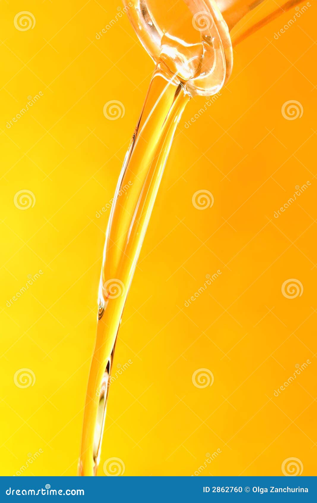 Jet of oil on a yellow background