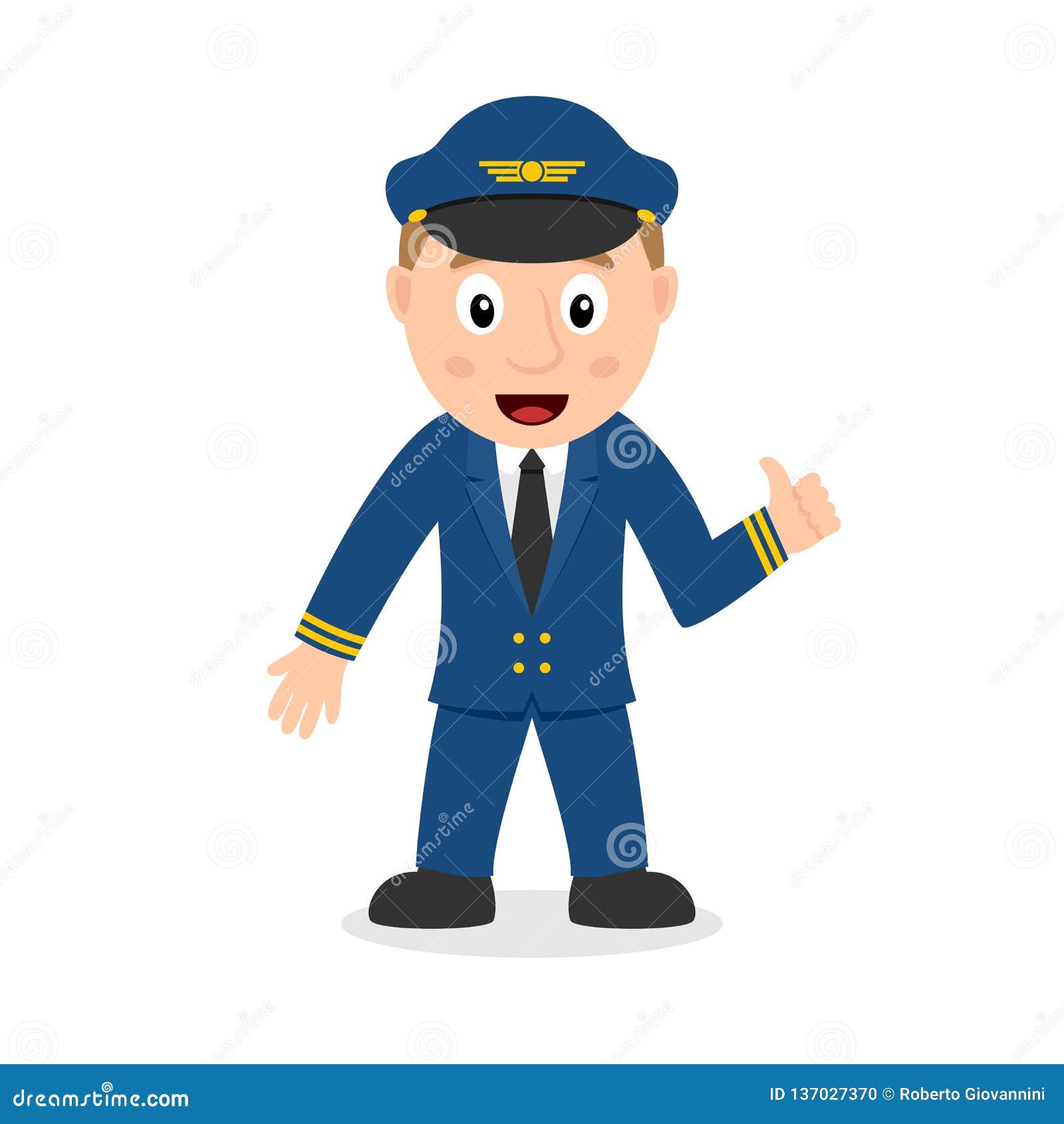 Jet Pilot Cartoon Character with Thumbs Up Stock Vector - Illustration of  thumbsup, profession: 137027370