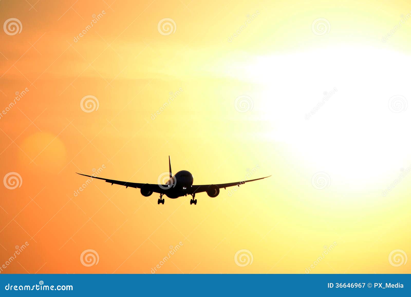 jet plane, flying, sunset