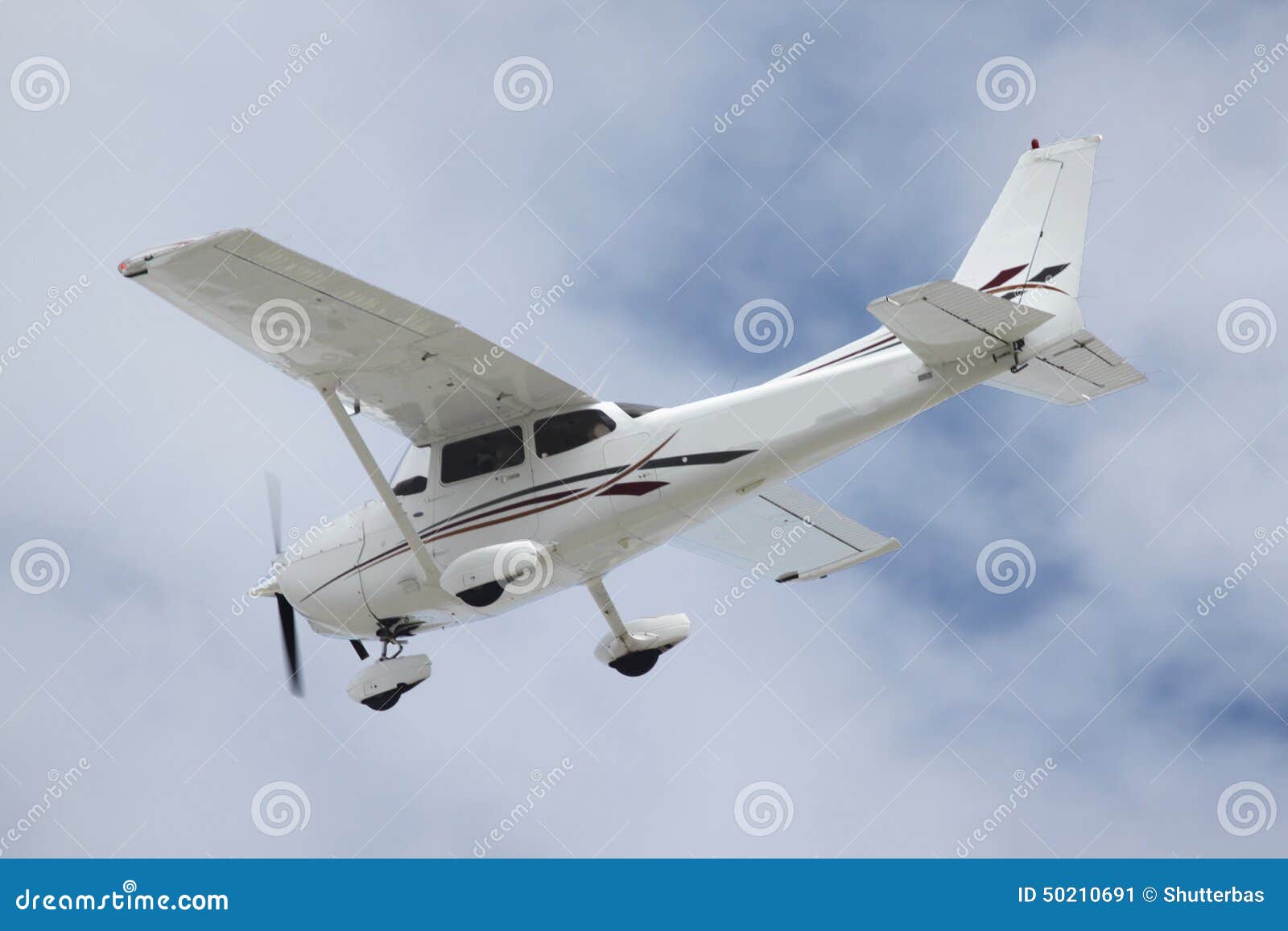 A prop plane landing stock image. Image of engine, private 50210691