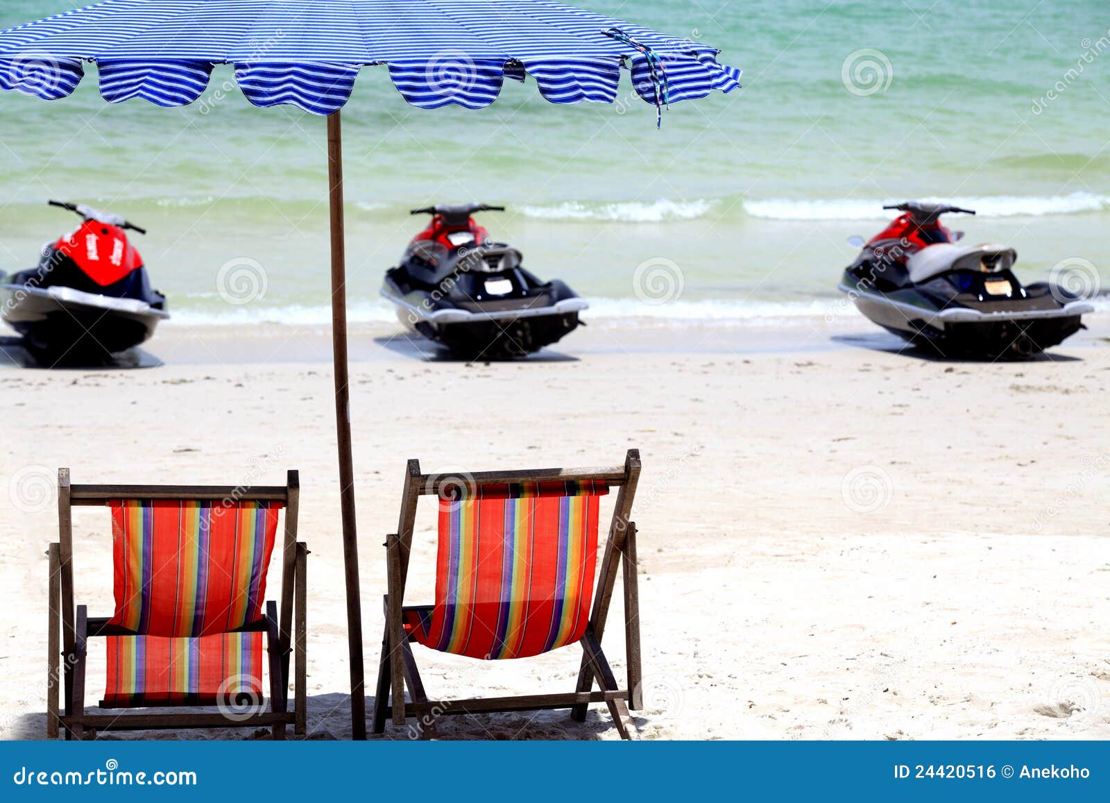 Jet Ski and deck chair stock photo. Image of portrait 24420516