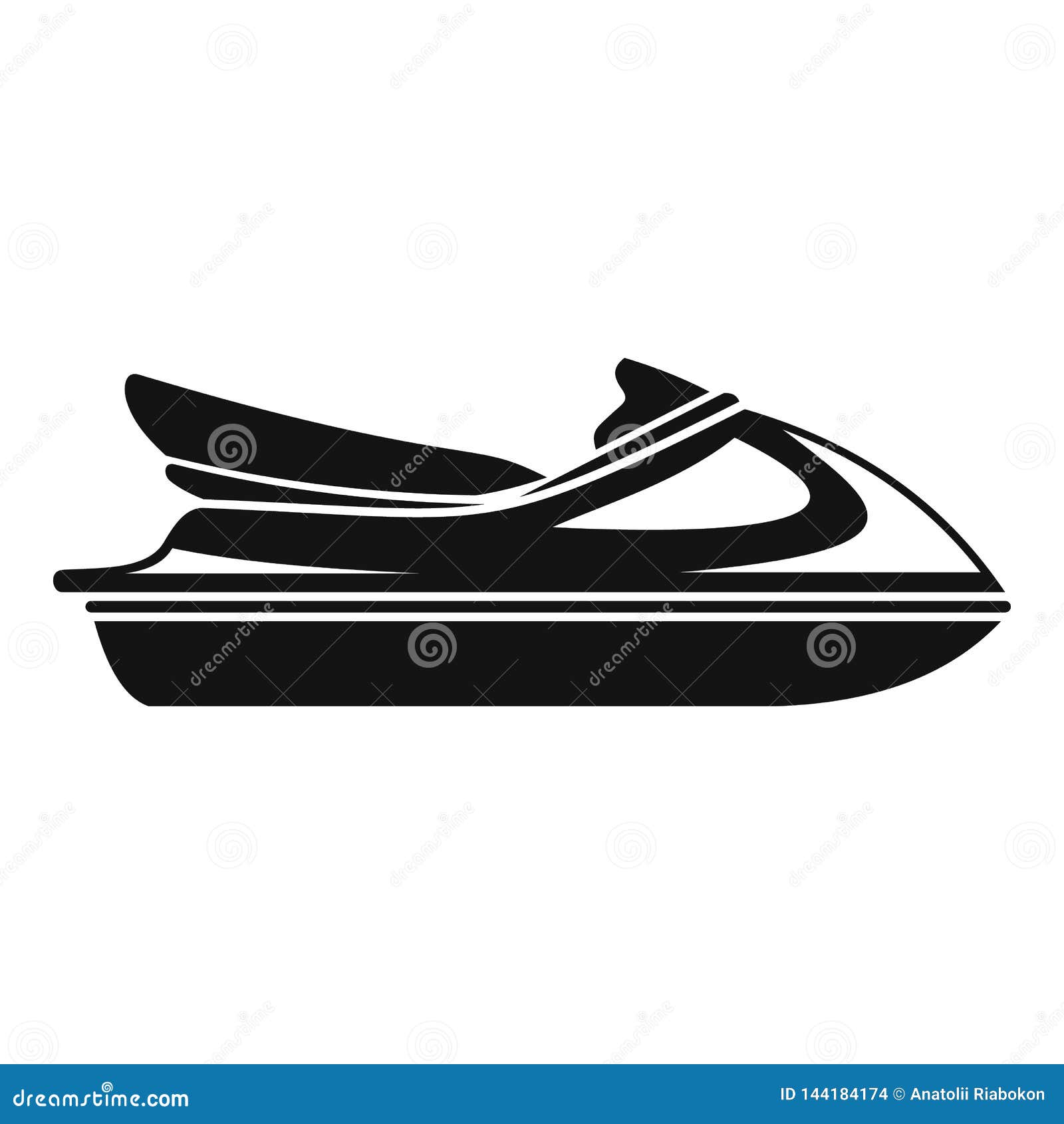 Jet ski icon, simple style stock vector. Illustration of action 144184174