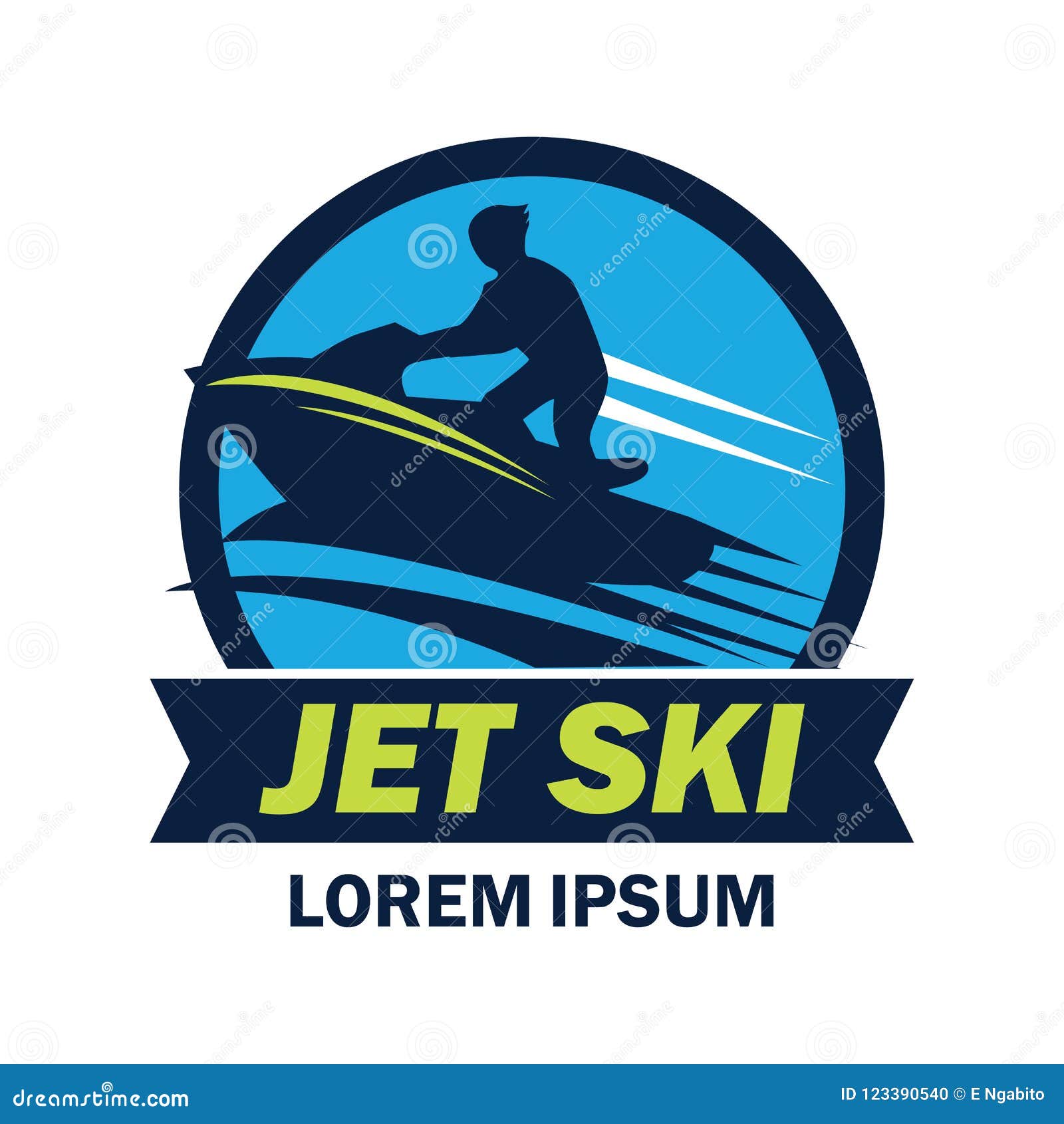 Jet Ski Logo with Text Space for Your Slogan / Tag Line Stock Vector