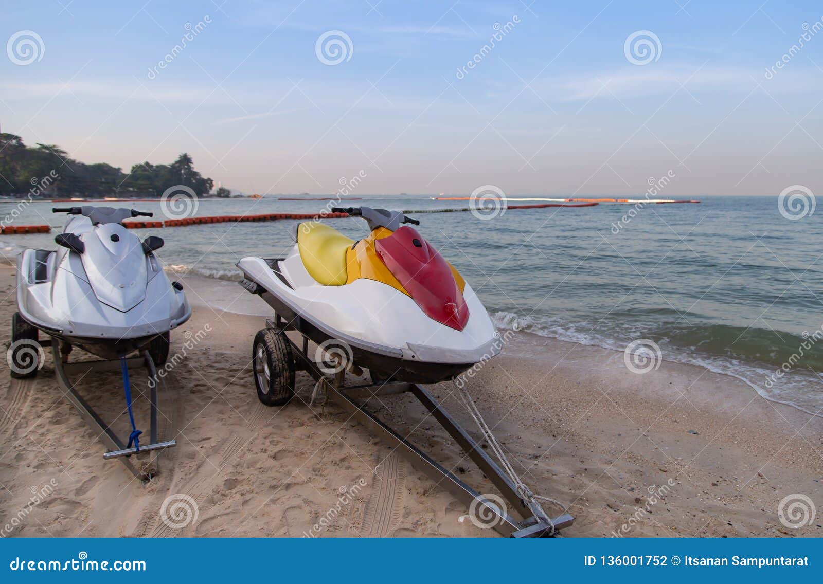 Jet ski rentals on beach stock photo. Image of coast - 136001752