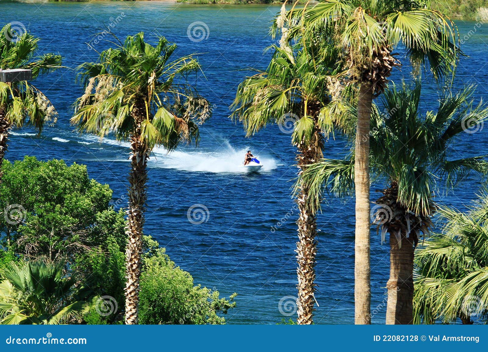 Jet Ski on River stock photo. Image of palm, recreation 22082128