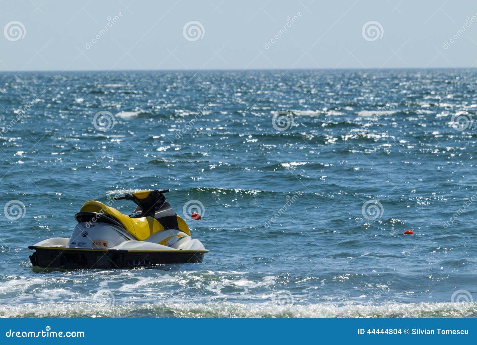 Jet ski on sea waves stock photo. Image of powerful, reflecting 44444804